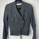 All Saints Grey PinStripe Double Breasted Military Style Jacket Sz. M Photo 0