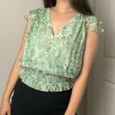 Ramy Brook  Miller Animal Print Blouse Top in Julep Combo Silk Blouse Photo 0