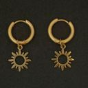 Gold Sun Dangle Drop Earrings Photo 2