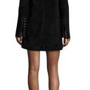 Theory  Komiza Tilde Studded-Sleeve Suede Shift Dress Black Photo 1