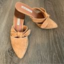 Chelsea and Violet  Tan Suede Leather Molly Bow Heel Mule Women’s Size 6 Photo 2