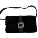 Topshop  - Sinita Velvet Shoulder Bag in Black Photo 0