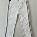 L'Agence  Nadia Cropped Straight Jean in Vintage White Stripe Size 29 Photo 0