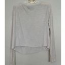 PINK - Victoria's Secret Victoria’s Secret PINK Scoop White Silver Sequin Long Sleeve Sheer Tee Size M Photo 2