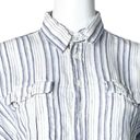 Polo  Ralph Lauren Shirt Womens Small Blue White Stripe Linen Blouse Popover Boxy Photo 3