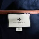 Tuckernuck  Lucy Cotton Poplin Leather Trim V Neck Tie Waist Tier Pullover Dress  Photo 1