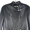 Coach  Uptown Racer Leather Jacket Asymmetrical Zip Black Size XS Photo 1