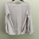 Massimo Dutti  White + Black V Neck Silk Blouse - Size 4 Photo 5