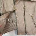 BCBGMAXAZRIA  Leather Double Zipper Jacket Cream/ Tan Size Large Photo 4