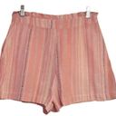 Parker  Carlo Striped Pink & White Paperbag High Rise Shorts Size 6 Photo 3