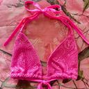 Y2K hot pink sparkly triangle bikini top Photo 5