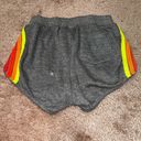 Aviator Nation  Heather Grey Neon Striped Shorts Photo 3