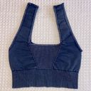 Free People NEW! $48  MOVEMENT Good Karma Square Neck Bra Top XS/S Deepest Navy Photo 6