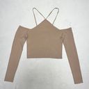 West of Melrose Women’s  Cold Shoulder Beige / Tan Sweater size Medium Photo 2