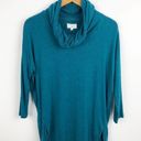 Lou & grey  Teal Blue Cowl Neck Super Soft comfy Light Weight Pullover Sweater S Photo 1