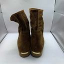 Michael Kors  Brown Suede leather Perforated mid Ankle Boots 11M Photo 6