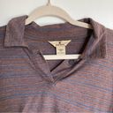 Woolrich  | Brown Stripe Retro Long Sleeve Polo Outdoor Hiking Shirt | Size 2XL Photo 3