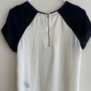 Harvé Benard Multicolor Short Sleeve Blouse (White/Navy/Maroon) w/ Zipper Back Photo 5