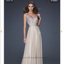 La Femme Sequined Nude Prom Dress Photo 1