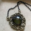 Victorian Black Heart Filigree Charm Necklace Whimsygoth Goth Emo Photo 2