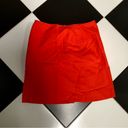 Ralph Lauren RL Mini Pencil Skirt Bright Tomato Red Gold Dual Front Zippers sz 6 Photo 1