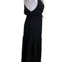 l*space L* Emma Cover Up Dress in Black Maxi Slits Deep V Neck Women’s Size XS Photo 5