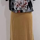 Denim & Co Vintage . Tan Suede Midi Fringe Skirt Photo 0