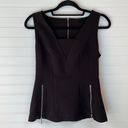 Dynamite  Women’s Black V-Neck Sleeveless Zip Peplum Blouse Top Size Small Photo 0