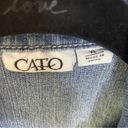 Cato Vintage  Denim Vest Medium Wash Sleeveless Cropped Button Front Collar XL Photo 1