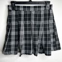 Charlotte Russe  Plaid Pleated Tennis Mini Skirt (Black/White) - Small Photo 2