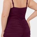 Halara NWT  Deep V Neck Adjustable Strap Ruched Bodycon Dress Crimson 2X Photo 1