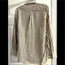 Flawless  Button Down Tan and Cream Striped Shirt- Medium Photo 4