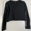 Forever 21 Long-sleeve Crop Top Crewneck With White Strips Photo 3