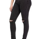 Seven7 NWT  Tummyless High Rise Skinny Jeans Sz 10 Black Distressed Photo 4