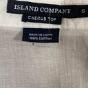 Island Company Button Down Shirt Cherub Top Short Sleeve Cotton Sheer Small Photo 9