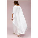 Anthropologie  Erika Peña Cape Dress White Maxi Gown Photo 11