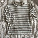 Francesca's Francesca’s Lettuce Edged Striped Top Photo 0