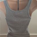 Brandy Melville  grey ribbed cropped button front placket tank top, one size Photo 9