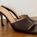 Bottega Veneta  Square Toe Leather Stretch Slide Sandals Brown Women's 39/US 8.5 Photo 2