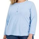 Style & Co NWT  Plus Size Henley Top angel falls size 0x Photo 0