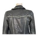 ALLSAINTS Vintage  Leather Moto Jacket Black Grunge Distressed Biker Quilted Sz 0 Photo 7