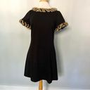 Julie Brown  NYC Faux Fur Short Sleeve Little Black Dress Animal Print Size 6 Photo 3