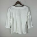 J.Jill  French Terry Slub V-Neck 3/4 Sleeve Top White Small New Photo 6