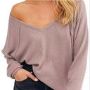 Free People  SUPER SOFT waffle knit off the shoulder oversized top Photo 0