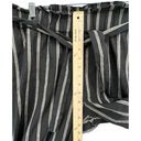 J.Jill  Pants Womens L Black Tan Stripe Linen Stretch Crop Wide Leg Paper Bag Tie Photo 7