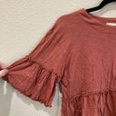 Altar'd State  Women's Brown Peplum Round Neck Short Sleeve Crop Top Size Small Photo 2