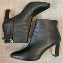 Manolo Blahnik Leather Ankle Boot 70mm Block Heel Black Leather Womens 40.5 Photo 5