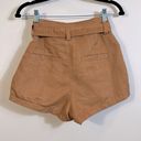 Divided  Brown Waist Bow Pleated Textured Lined Shorts Women Size 6 Photo 1