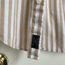 Abercrombie & Fitch Abercrombie Striped Button Down Shirt Tan and White Photo 4