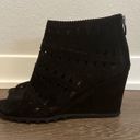 Via Spiga  V-Latanya Black Suede Wedge Sandals - 8.5 Photo 1